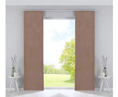 Gardinenbox 2er Set Flächenvorhänge Verdunkelung Schiebegardinen »Milano« Samt Blickdicht Blackout Paneelwägen Beschwerungsstangen Sand HxB 245x60 cm, 203571-2