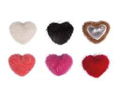 Rayher 46286000 Streuteile Plüschherzen, 6 Farben gemischt, Tischstreuer, Tischdeko, Streudeko, Stoffstreuteile, Hochzeit, Geburtstag, Btl. 24 Stück, 1,7 cm ø