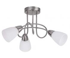 RABALUX Deckenleuchte, Glas, E14, Silber, 3-flammig