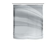 Home Fashion 69620-703 Raffrollo Digitaldruck Lincoln mit Haken, Voile, 140 x 100 cm, grau