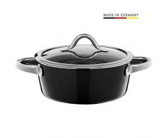 Silit Vitaliano Nero Kochtopf 22cm, Glasdeckel, Bratentopf 3,1l, Silargan Funktionskeramik, Topf Induktion, schwarz