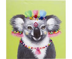 Kare Design Bild Touched Koala Pom Pom, XXL Leinwandbild auf Keilrahmen, Wanddekoration mit Koala, bunt (H/B/T) 70x70x4cm