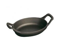 Staub 40509-546-0 Mini-Auflaufform, oval 15 cm, 0,25 L mit mattschwarzer Emaillierung im Inneren der Auflaufform, schwarz