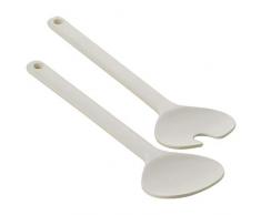 Ein domo pv-bam-6033 Point-Virgule 2-tlg. Salatbesteck 27 x 8 cm, Bambus, Fasern, Off Weiß