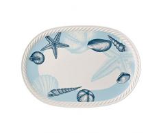 Villeroy & Boch Montauk Beachside Servierplatte, 43x30 cm, Premium Porzellan, Weiß/Blau/Beige