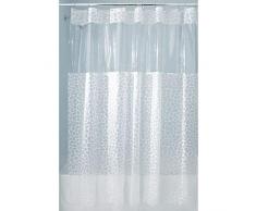 iDesign Pebblz View Schimmel-/Spakresistenter Wasserdichter Duschvorhang aus PEVA, 183 x 183 cm, weiß