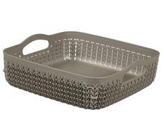 CURVER Korb, quadratisch, Kunststoff, Kunststoff, braun, 23,4 x 23,2 x 7,4 cm