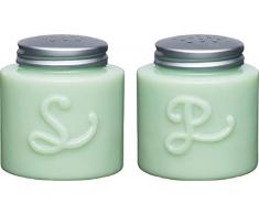 KitchenCraft KCSNPGLSGRN Salz- und Pfefferstreuer aus Milchglas in Geschenkbox, glas, jadegrün