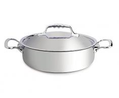 DE BUYER Bratentopf mit Deckel, Edelstahl, Silber, 24 cm, 2-Einheiten