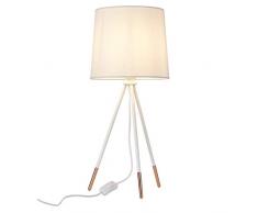 Brilliant Miccado Tischleuchte, Metall, weiß/kupfer