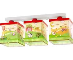 Dalber My Litle Farm Deckenlampe 3-Flammige, Plastik, grün, 50 x 14 x 20.5 cm