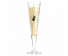 RITZENHOFF Champus Champagnerglas, Kristallglas, Schwarz, Gold, Platin 7 cm