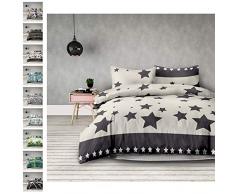 AmeliaHome Averi Creme grau 3tlg Bettwäsche, Baumwolle, Starlight, 220x240 + 2 x 63x63