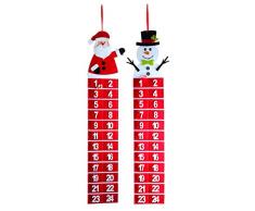 Festive Productions Weihnachtsmann und Schneemann Filz Advent Kalender, Mehrfarbig