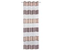 Home Fashion Ösenschal Querstreifen, Polyester, Cappuccino, 245 x 140 cm