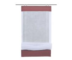 Home Fashion 69265-856 Raffrollo mit Haken, Voile-Leinenstruktur, 140 x 60 cm, Bordeaux