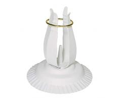 RAYHER 2514202 Kerzenhalter für Tauf-/Kommunionkerzen, metall, 11 cm Durchmesser, 12 cm hoch, weiß