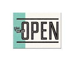 Nostalgic-Art 14325, Achtung, Yes, we are Open Magnet, 8 x 6 cm