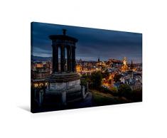 Calvendo Premium Textil-Leinwand 90 cm x 60 cm quer, Edinburgh | Wandbild, Bild auf Keilrahmen, Fertigbild auf echter Leinwand, Leinwanddruck Natur Natur