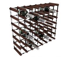 RTA GLOBAL Weinregal für 49 Flaschen, verzinkter Stahl/Mahagonibraune Kiefer