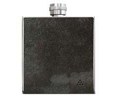 SmartWoods Flachmann Taschenflasche aus Edelstahl mit Ummantelung aus Naturholz, Sichtbeton oder Stein 177 ml hochwertige Trinkflasche Schnapsflasche Geschenkidee (Stone)