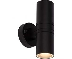 Brilliant Hanni LED Außenwandleuchte 2 flg spritzwassergeschützt Lichtauslass zweiseitig schwarz 500 Lumen, 2x GU10 3W LED-Reflektorlampen inklusive