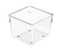 iDesign Linus Schubladenorganizer, kleiner Schubladeneinsatz aus Kunststoff für Besteck und andere Utensilien, durchsichtig