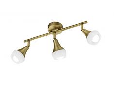 Trio Leuchten Deckenleuchte 803100304 Trumpet, Metall Altmessing, Glas weiß, exkl. 1 x E14