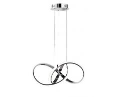 WOFI 6134.01.01.6000 A, Pendelleuchte, Aluminium, 42 watts, Integriert, Chrom, 55 x 55 x 27 cm