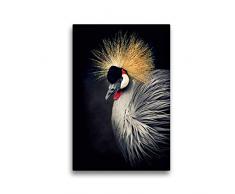 Premium Textil-Leinwand 30 x 45 cm Hoch-Format Kronenkranich | Wandbild, HD-Bild auf Keilrahmen, Fertigbild auf hochwertigem Vlies, Leinwanddruck von Angela Dölling