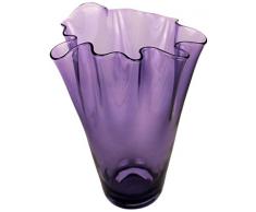 SIGNATURE HOME COLLECTION Glasvase mundgeblasen Dekovase Blumenvase, Glas, Lila Fliederfarben, 21 x 21 x 30 cm