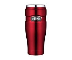 THERMOS 4002.248.047 Coffee-to-Go Thermobecher Stainless King, Edelstahl Cranberry 0,47 l, 7 Stunden heiß, 18 Stunden kalt, BPA-Free