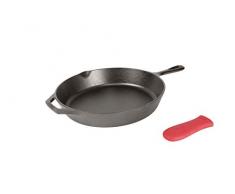 Lodge Bratpfanne aus Gusseisen mit rotem Mini-Silikongriffhalter, 20,3 cm Bratpfanne mit Stielhalter 12 Skillet with Handle Holder Rotes Silikon