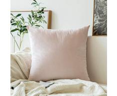 MIULEE Kissenbezüge, Samt, weich, dekorativ, quadratisch, für Sofa, Schlafzimmer, Auto 26x26 Rose
