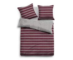 TOM TAILOR 0849914 Melange-Flanell Bettwäsche Garnitur mit Kopfkissenbezug (Baumwolle (60% recycelt)) 1x 155x220 cm + 1x 80x80 cm, Barolo