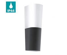 EGLO LED Außen-Wandlampe Covale, 1 flammige Außenleuchte, Wandleuchte aus Stahl und Kunststoff, Farbe: Anthrazit, weiß, IP44