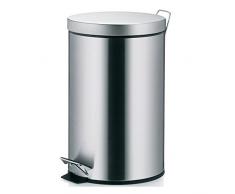 Kela 10927 Treteimer mit Verschlussdämpfung, Pedalbedienung, 12 L, Edelstahl, Mala, Edelstahl Matt