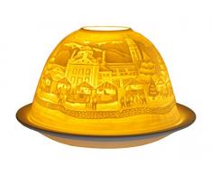 Himmlische Düfte Geschenkartikel GmbH Meran Windlicht, Porzellan, Weiss, 12x12x8 cm