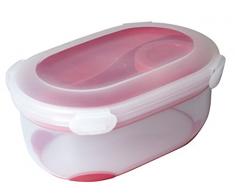 Addis Clip & Go Salat Fresh Food Lunchbox mit Göffel & Dressing Storage Topf, Cherry rot, 1375 ml