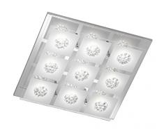WOFI Deckenleuchte, 9-flammig, Serie Reims, 9 x LED, 3 W, Breite 40 cm, Höhe 8 cm, Tiefe 40 cm, Kelv