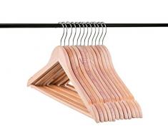 Natural American Zedernholz Kleiderbügel w/Kerben und Rutschfestem Bar für Forest-Fresh Closet, Höchste Qualität Zedernholz Kleiderbügel 12pk Braun