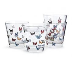 Sagaform Butterfly Glass Multicolour Trinkgläser, Glas, Bunt, 20 cl