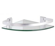 CM Baños ETN03 – Eckregal aus Glas und Aluminium, 24x24x5.7 cm