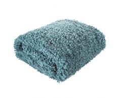 Eurofirany Decke Tagesdecke Wohndecke Flauschig Haariges Fell Fellimitat Weich Wohnzimmer Schlafzimmer Couchdecke Sofadecke Überwurf, Türkis, 150x200cm