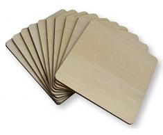 BrilliantBuys Untersetzer aus Holz, quadratisch, groß, 100 cm, 30 Stück