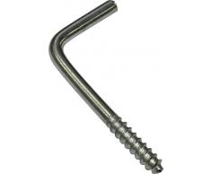 GARDINIA Schraubhaken für Vitragestangen, 20 Stück, Länge: 2,5 cm, Metall, Verzinkt, Silber-matt