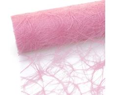 Sizoweb Tischband - 25 Meter Rolle + 100 Deko Herzen Gratis (20cm Breite, in Rosa)