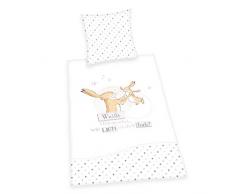 Herding Weißt du eigentlich wie lieb… Bettwäsche-Set, Baumwolle, weiß, 135 x 200 cm