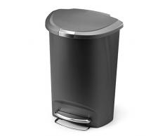 simplehuman, 50 Liter, halbrunder Treteimer, grauer, 5 Jahre Garantie