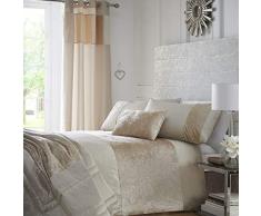 Boulevard Bettwäsche-Set, Knittersamt, gesteppter Bettbezug, 100% Polyester / 50% Baumwolle / 50% Polyester / Baumwolle / Polyester, cremefarben, Super King